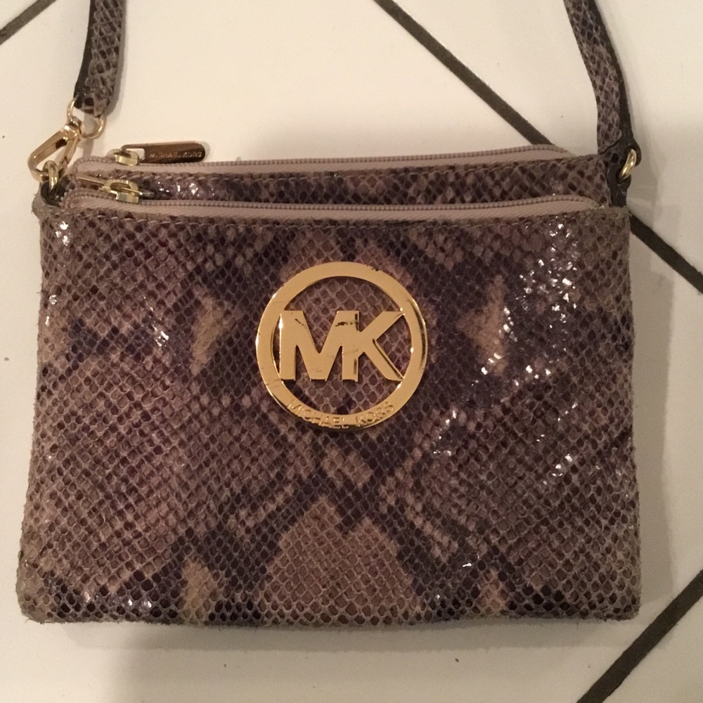 Michael Kors Python Pattern Crossbody Bag - Tan - image 2